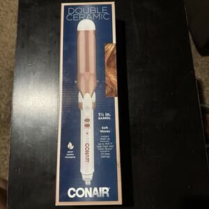 Conair Double Ceramic 1 1/2 Barrel Curling Iron Soft Waves Instant Heat Open Box